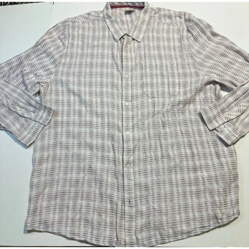 Carbon2Cobalt Shirt Mens XXL Pink Plaid Long Sleeve Button Front Pocket